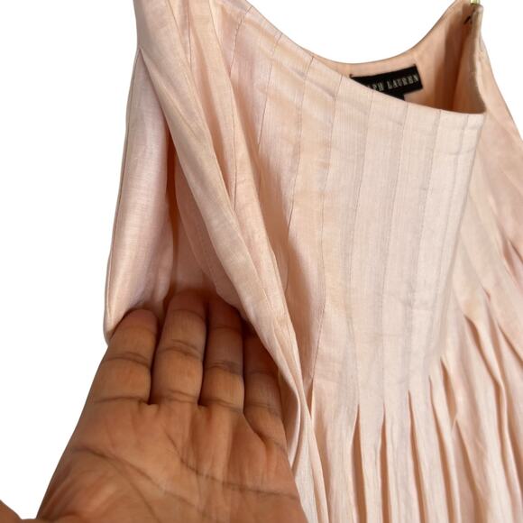 RALPH LAUREN Black Label Silk Blend Pleated Skirt in Soft Pink Women's Size 4 - Picture 8 of 11